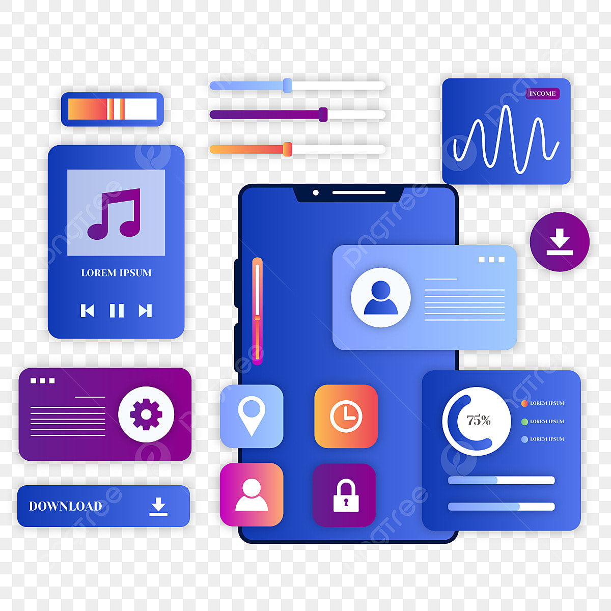 A person interacting with a mobile app interface